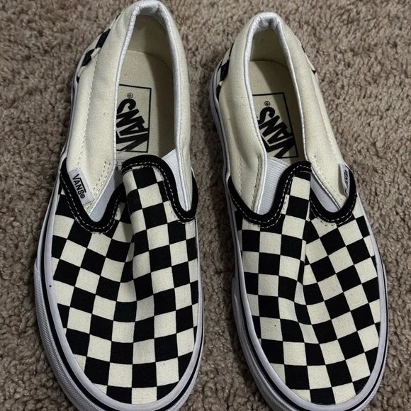 Vans Black and Cream Checkerboard Slip-Ons - Picture 2 of 3